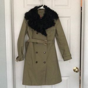 Tory Burch trench with removable shearling collar